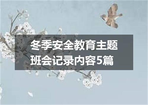 冬季安全教育主题班会记录内容5篇