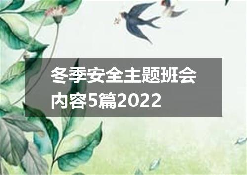 冬季安全主题班会内容5篇2022