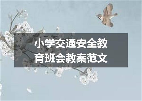 小学交通安全教育班会教案范文
