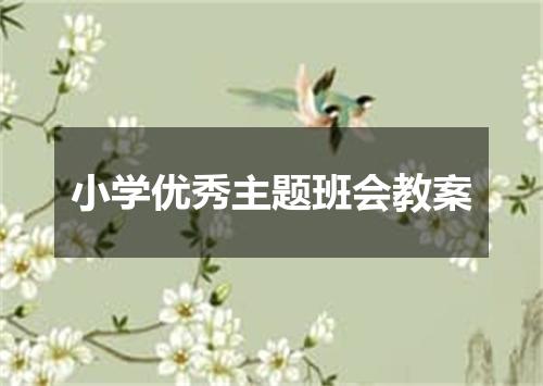 小学优秀主题班会教案