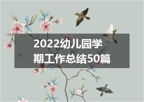 2022幼儿园学期工作总结50篇