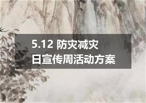 5.12 防灾减灾日宣传周活动方案