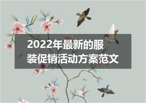 2022年最新的服装促销活动方案范文