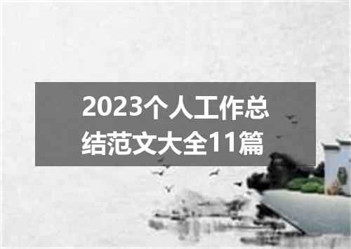 2023个人工作总结范文大全11篇