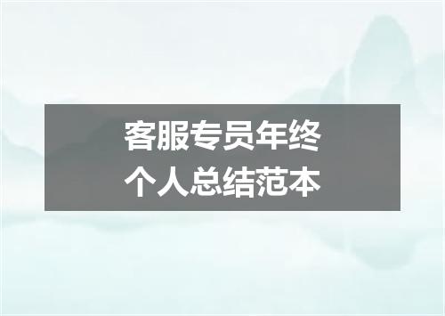 客服专员年终个人总结范本