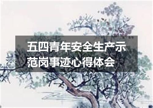 五四青年安全生产示范岗事迹心得体会