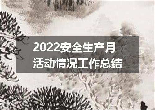 2022安全生产月活动情况工作总结