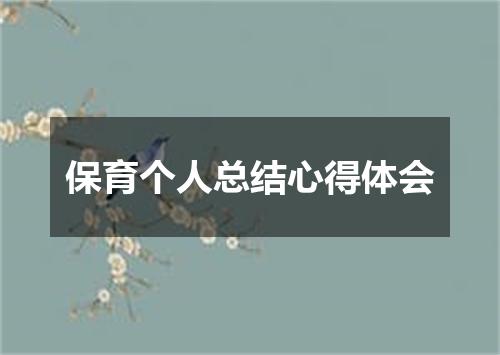 保育个人总结心得体会