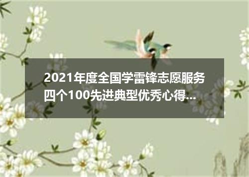 2021年度全国学雷锋志愿服务四个100先进典型优秀心得体会作文