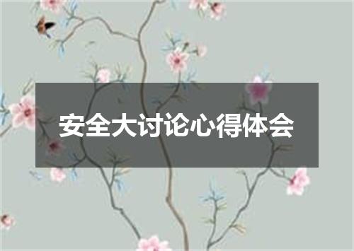 安全大讨论心得体会