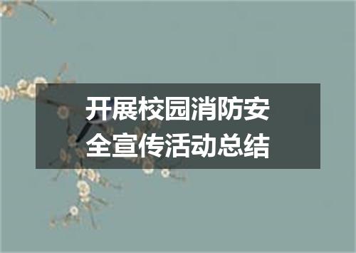 开展校园消防安全宣传活动总结