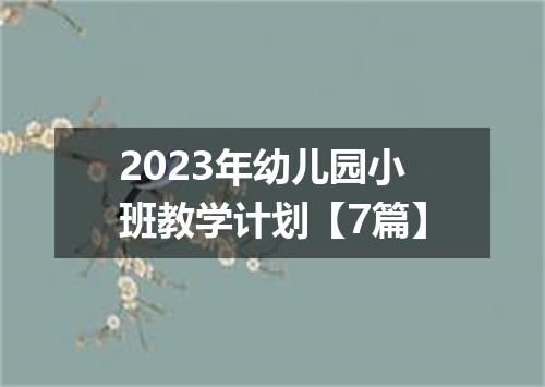 2023年幼儿园小班教学计划【7篇】