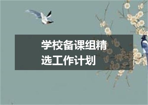 学校备课组精选工作计划