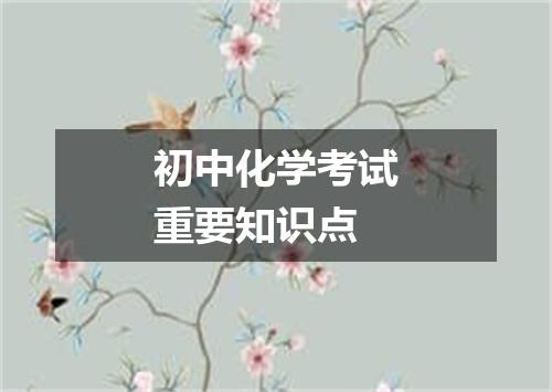 初中化学考试重要知识点
