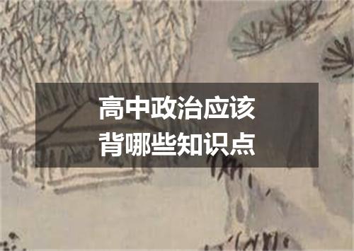 高中政治应该背哪些知识点