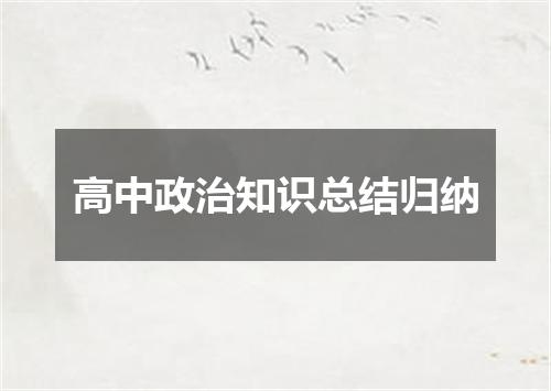 高中政治知识总结归纳