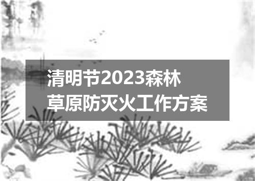 清明节2023森林草原防灭火工作方案