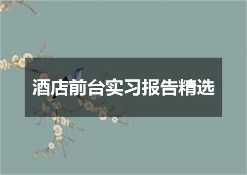 酒店前台实习报告精选