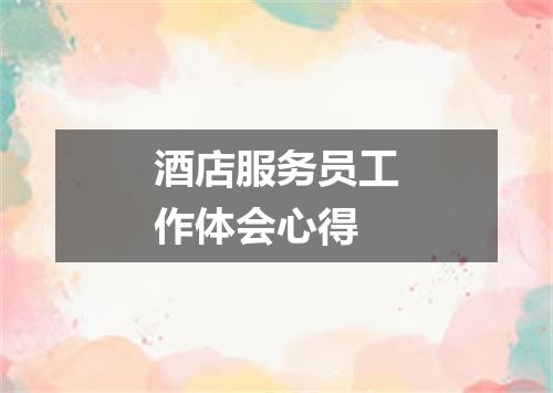 酒店服务员工作体会心得