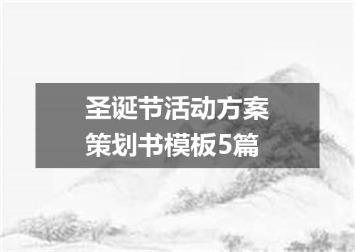 圣诞节活动方案策划书模板5篇