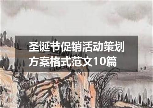 圣诞节促销活动策划方案格式范文10篇