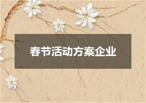 春节活动方案企业