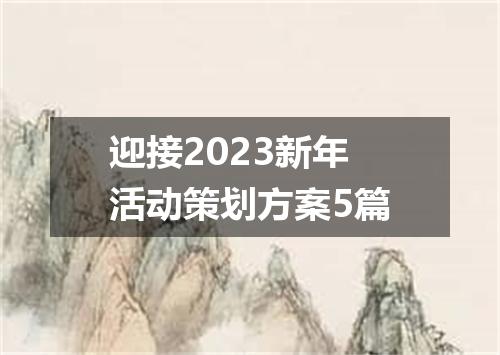 迎接2023新年活动策划方案5篇