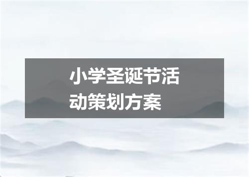 小学圣诞节活动策划方案