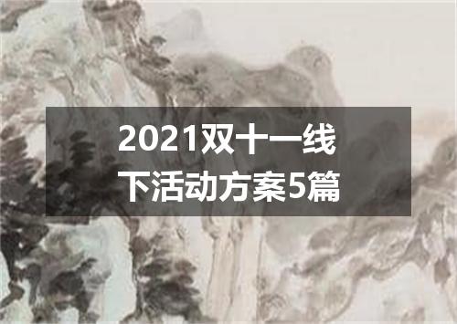 2021双十一线下活动方案5篇