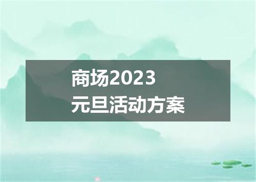 商场2023元旦活动方案
