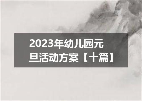 2023年幼儿园元旦活动方案【十篇】