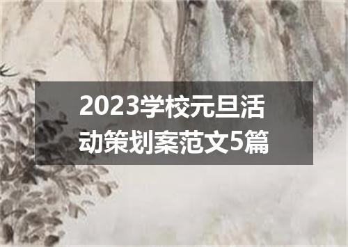 2023学校元旦活动策划案范文5篇