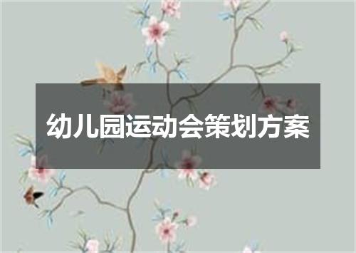 幼儿园运动会策划方案