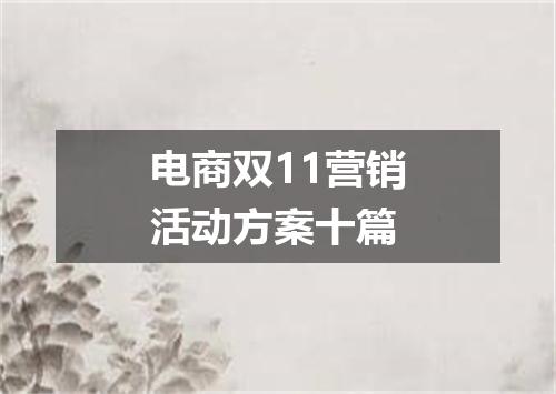 电商双11营销活动方案十篇