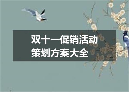 双十一促销活动策划方案大全