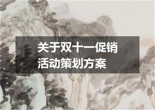 关于双十一促销活动策划方案