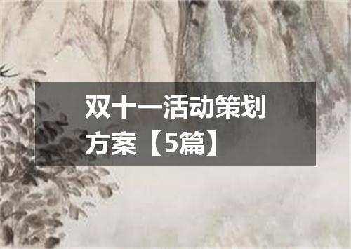 双十一活动策划方案【5篇】