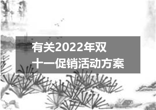 有关2022年双十一促销活动方案