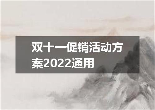 双十一促销活动方案2022通用