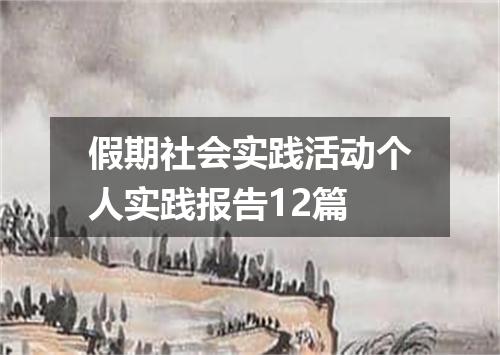 假期社会实践活动个人实践报告12篇