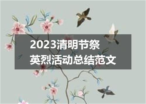 2023清明节祭英烈活动总结范文
