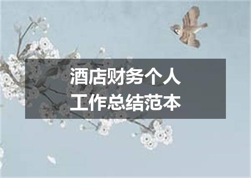 酒店财务个人工作总结范本