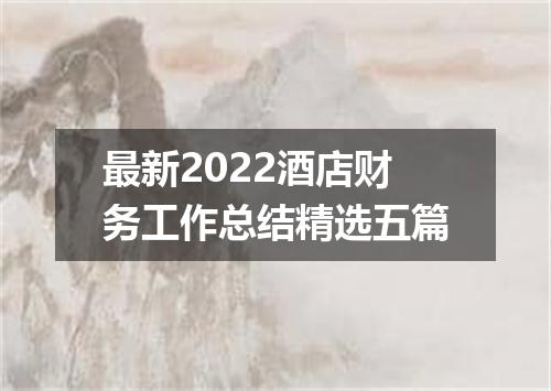 最新2022酒店财务工作总结精选五篇