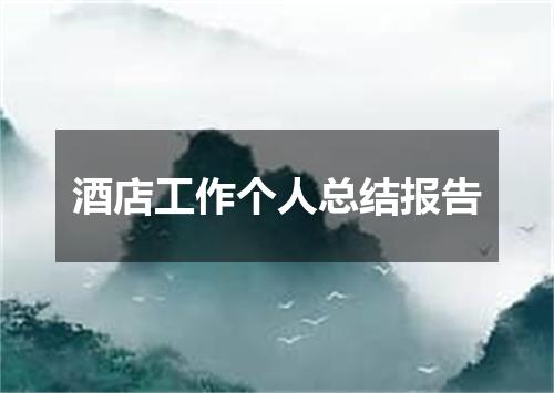 酒店工作个人总结报告