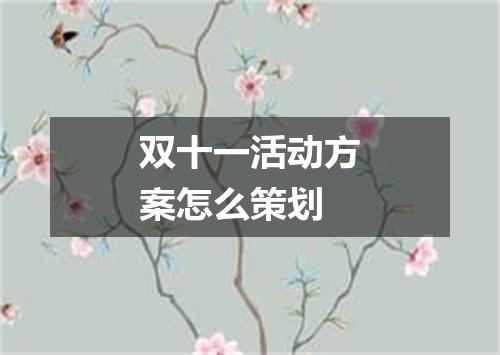 双十一活动方案怎么策划