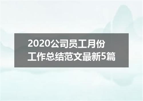 2020公司员工月份工作总结范文最新5篇