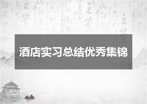 酒店实习总结优秀集锦