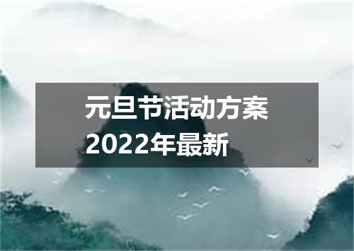 元旦节活动方案2022年最新