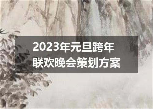 2023年元旦跨年联欢晚会策划方案