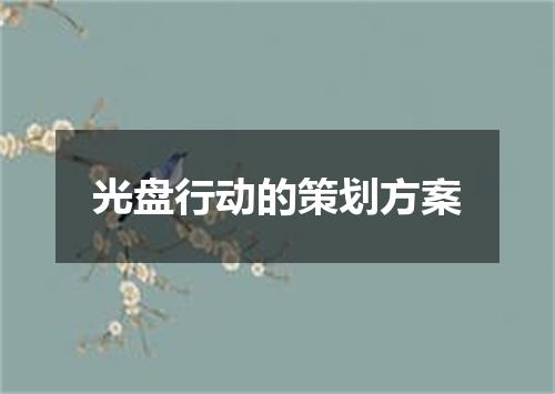 光盘行动的策划方案
